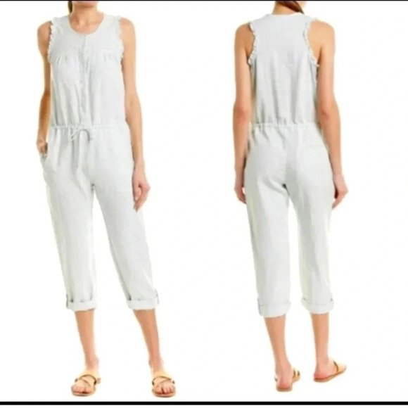 On the road ruffled linen jumpsuit - Picture 1 of 8